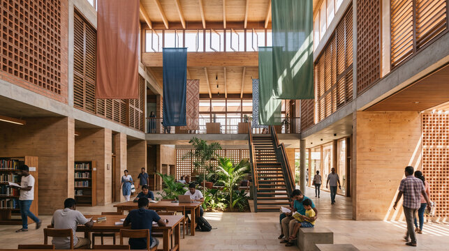 Naturally Ventilated Library Atrium With Climate-Responsive Design
