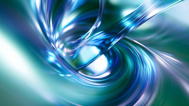 Abstract Blue Futuristic Technology Background with Swirling Waves