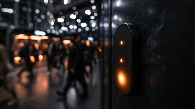 Smart Access Control Device Mounted on Wall in Modern Building