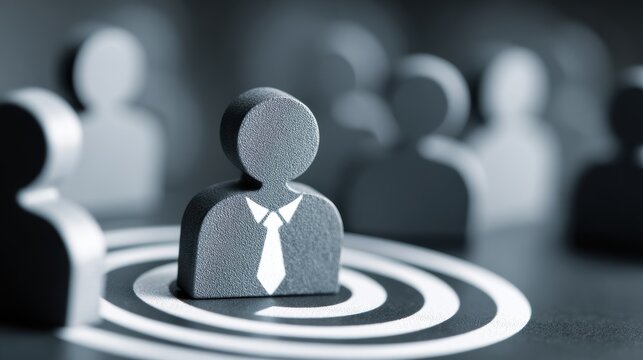 HRM or Human Resource Management, manager icon which is among staff icons for human development recruitment leadership and customer target, resume, interview. generate by AI