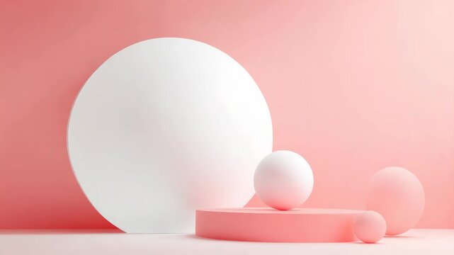 Stylish and modern studio lighting setup with spherical lights on a pink background.