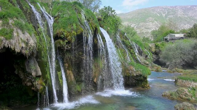 Waterfall on the Bregava river in Stolac, Bosnia and Herzegovina.