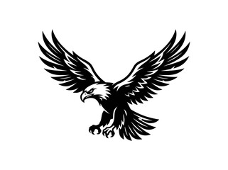 Fototapeta premium Bold Black and White Graphic Eagle Mascot Vector Illustration for Sports Teams and Business Logos