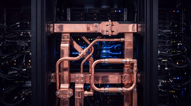 Copper Busbars and Liquid Cooling Lines in AI Server Rack