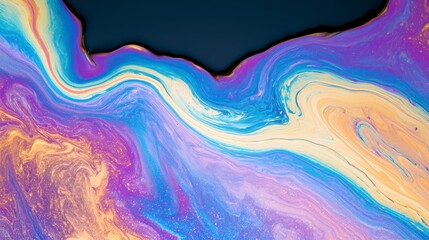 Obraz premium Abstract Iridescent Pollution with Flowing Color Bands