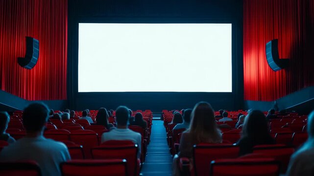Silhouette of audience watching screen