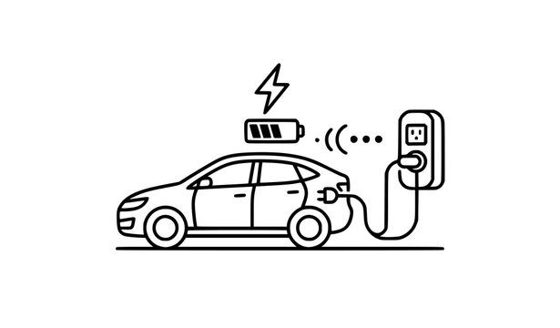 Electric Car Charging Station Animated Icon &ndash; EV Energy Vector Illustration