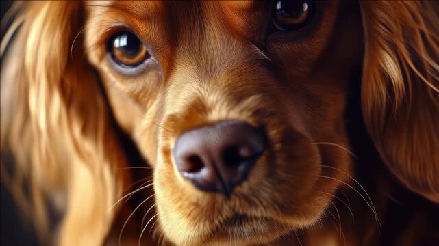 Close-up portrait of a lonely pet's expression