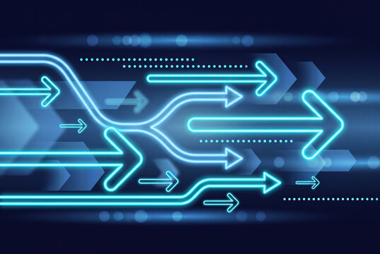 Blue glowing arrows showing fast movement