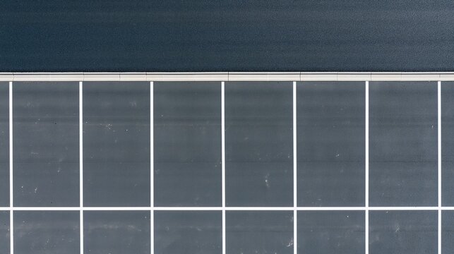 New Blacktop Lot with Parallel White Markings