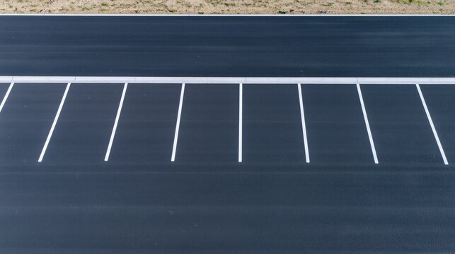 Empty Parking Area with Crisp White Lines