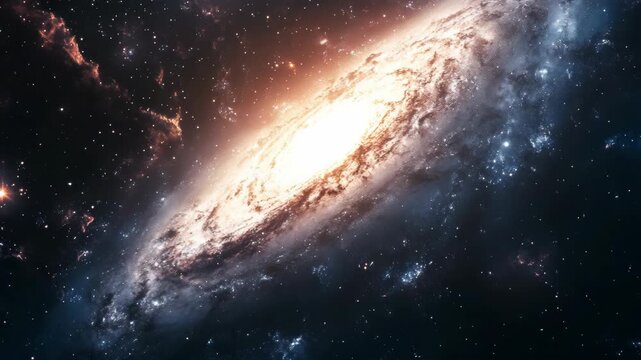 Spectacular of a galaxy forming nebula with vibrant stars and cosmic matter.