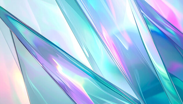 オーロラカラーが美しく溶け合う透明感あふれるビジネス背景素材
Elegant aurora color gradient background with glass-like transparency and prism light