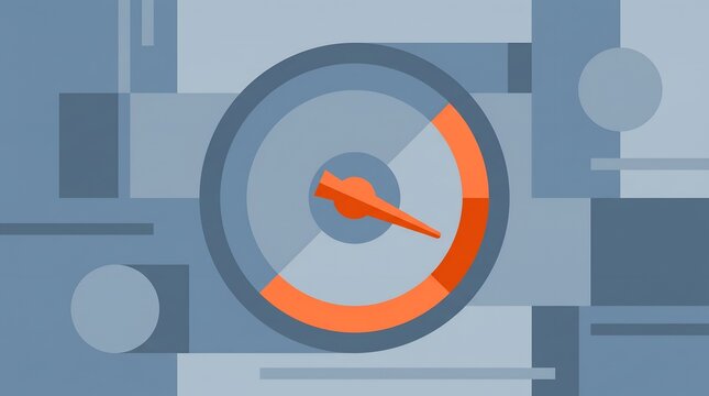 Abstract speedometer gauge illustration representing speed and performance