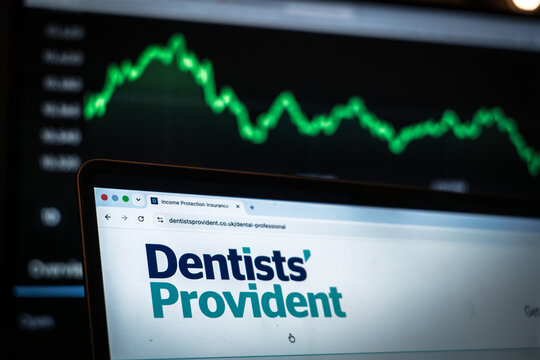 LONDON, UK - JULY 19, 2026: Logo of Dentists' Provident on their website. Dentists Provident is a British Insurance specialized in income protection friendly society.