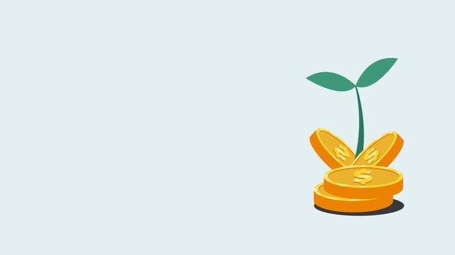 Investment animation background with copy space area for financial presentation 