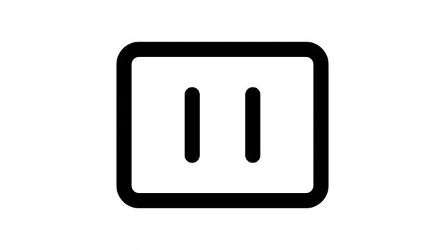 pause animated Line Icons Premium 4K, Modern Minimal Outline Motion Graphics Collection