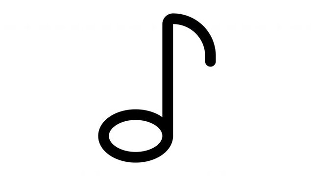 music note animated Line Icons Premium 4K, Modern Minimal Outline Motion Graphics Collection