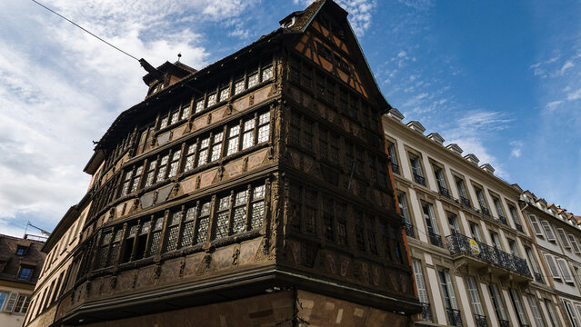 Maison Kammerzell, a medieval timber framed building, stands proudly in Strasbourg