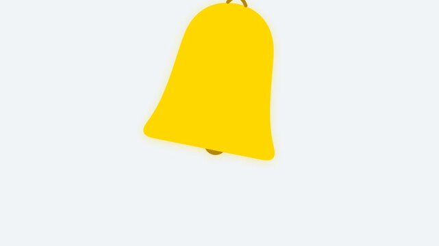 Yellow notification bell shaking in a digital motion loop animation for modern social media application interface