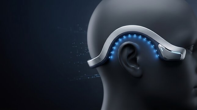 Futuristic Neural Interface Device Headset Worn on Human Head for Advanced Brain Computer Communication and Cognitive Enhancement Technology
