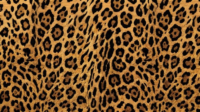 closeup of leopard print fur pattern with warm brown and black spots detailed texture