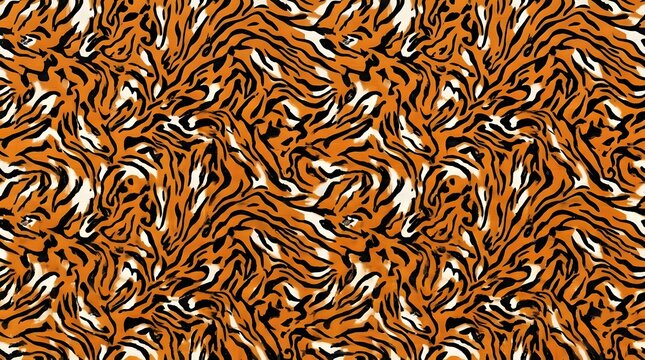 tiger stripes pattern seamless orange black white abstract animal print background