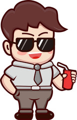 Fototapeta premium Bright Cartoon Business Character for Design Template