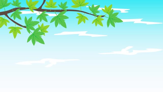 揺れる楓の木のアニメーション
