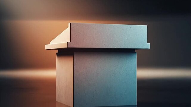 Sleek Podium Presentation Stage for Speeches and Announcements.