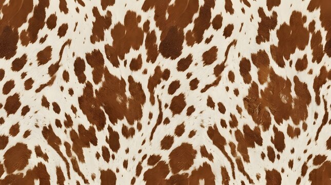 brown and white cowhide pattern closeup natural animal skin texture background
