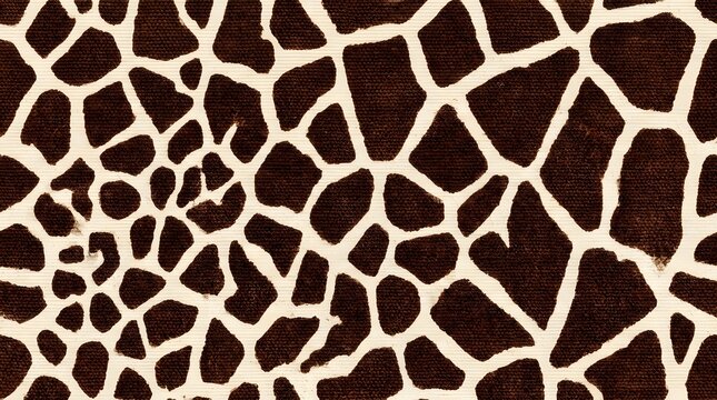 giraffe pattern brown and white irregular geometric shapes animal print design