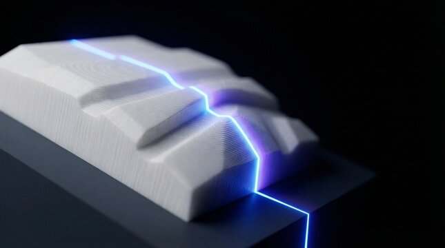 The Zirconia Monolith: Dark Mode CNC Milled Texture with Clinical Blue 3D Laser Scan