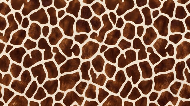 close up pattern of brown giraffe fur with irregular polygon shapes and white outlines seamless texture