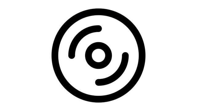 disk animated Line Icons Premium 4K, Modern Minimal Outline Motion Graphics Collection