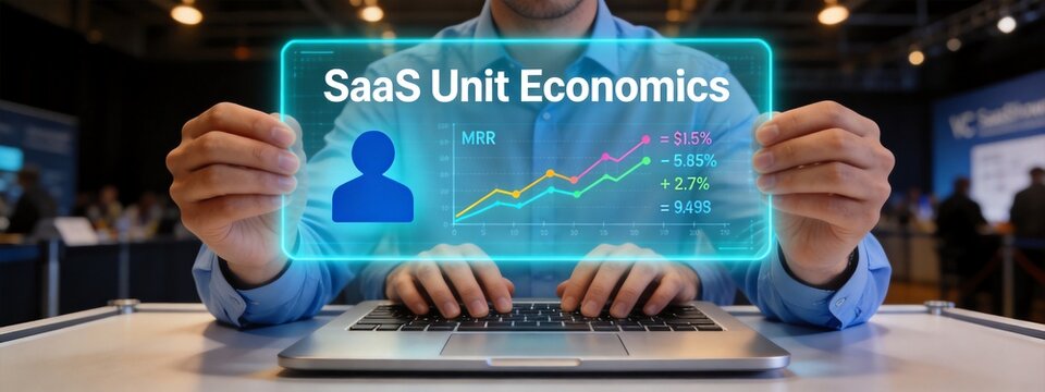 VC Roadshow SaaS Startup Unit Economics Due Diligence Laptop Presentation