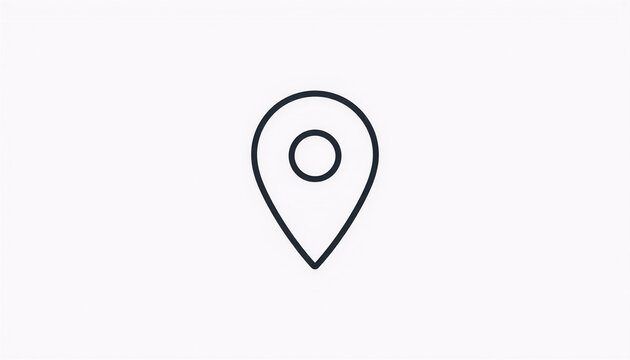 Map Pin Location Line Icon, Minimalist GPS Navigation Pointer Symbol Vector