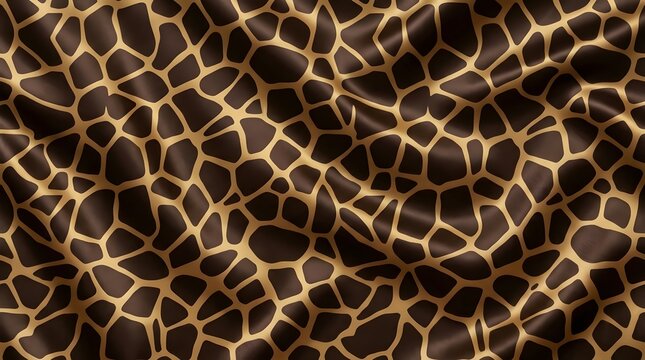close up fabric with brown giraffe animal print pattern texture
