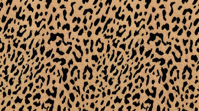 seamless leopard print pattern with tan background and black spots animal fur texture fabric design