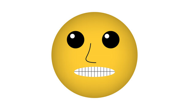 Grimacing face emoji png illustration isolated on transparent background