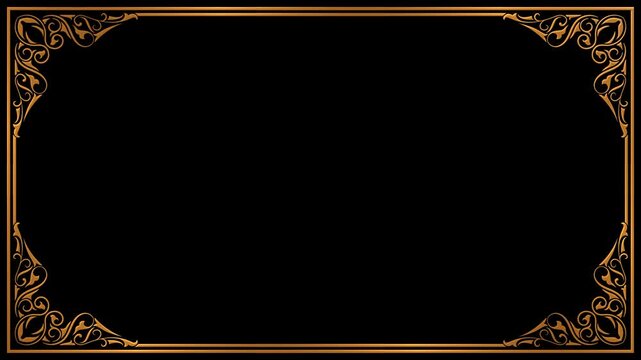 Animated ornate carved gold frame