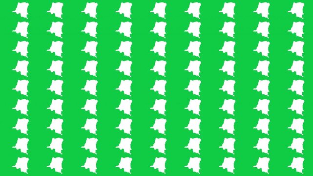 Democratic Republic of the Congo map pattern scrolling perfect 15 second loop with green background