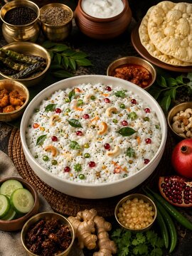 Traditional South Indian Curd Rice Thayir Sadam