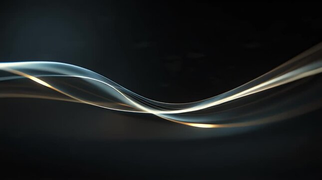 Abstract Light Waves Flowing in Dark Background