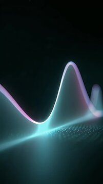 Abstract Digital Waveform with Neon Lights and Glowing Lines