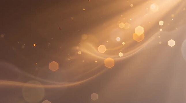 Abstract Light Bokeh with Warm Golden Glow and Particles
