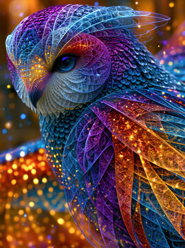 Abstract owl portrait