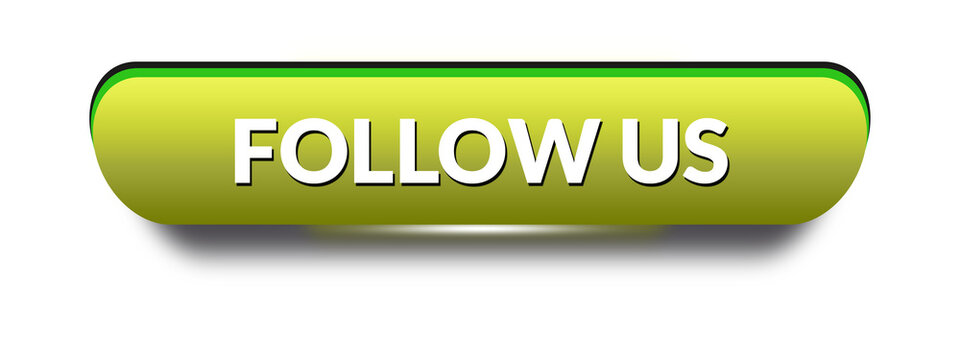 Modern Green Gradient Follow Us Button Isolated on Transparent Background PNG