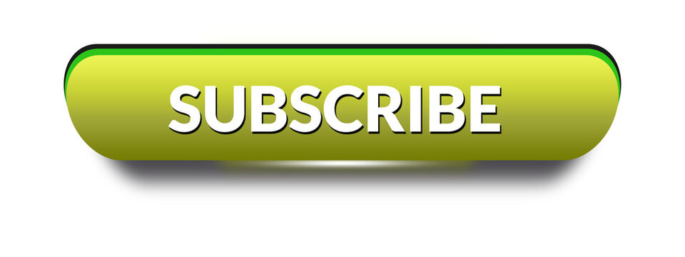 Modern Green Gradient Subscribe Button Isolated on Transparent Background PNG