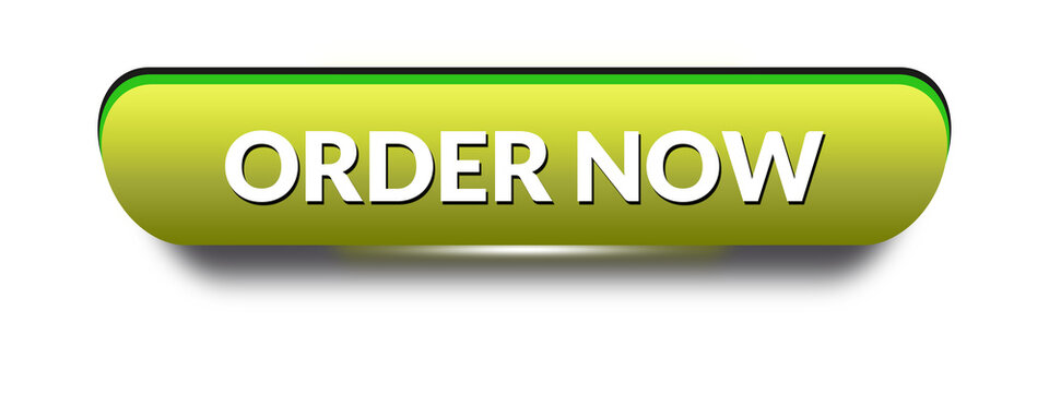 Modern Green Gradient Order Now Button Isolated on Transparent Background PNG